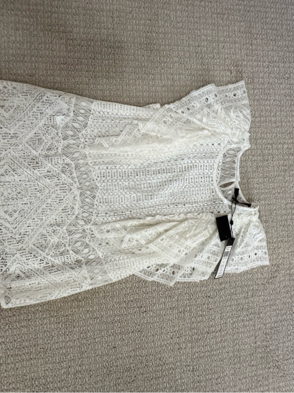 BCBGMaxAzria Off-White Lace Mini Dress